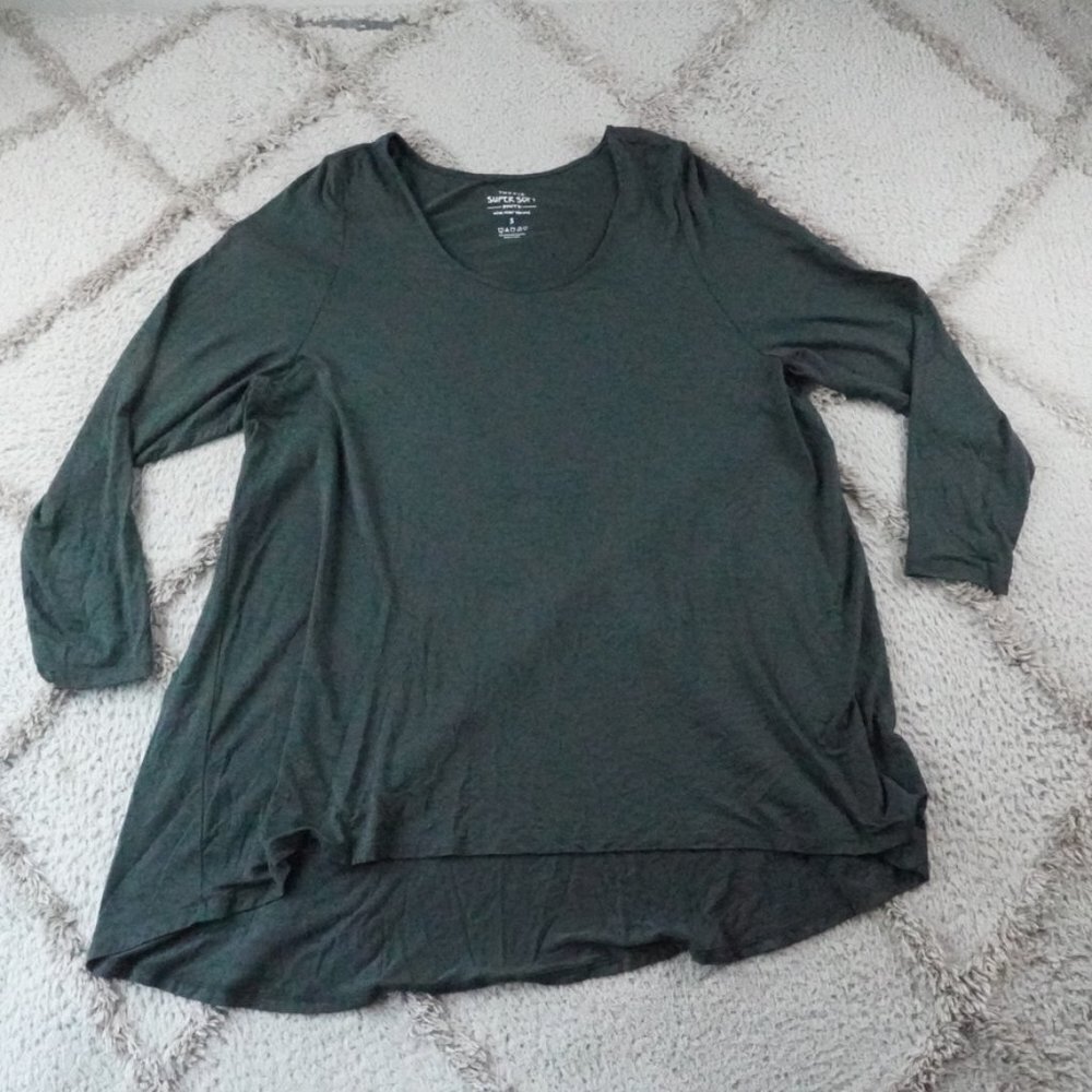 Torrid Super Soft Knits Shirt Dress Womens 3X Green Long Sleeve Stretchy